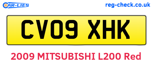 CV09XHK are the vehicle registration plates.