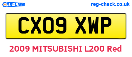 CX09XWP are the vehicle registration plates.