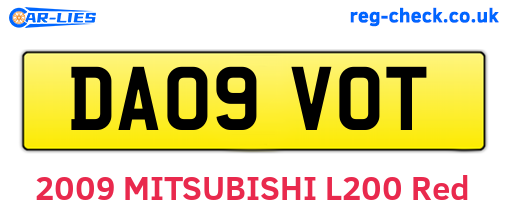 DA09VOT are the vehicle registration plates.