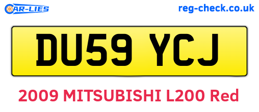 DU59YCJ are the vehicle registration plates.