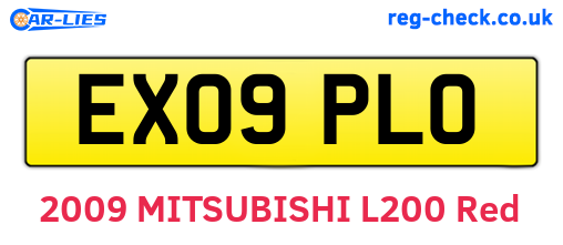 EX09PLO are the vehicle registration plates.