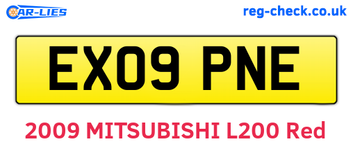EX09PNE are the vehicle registration plates.