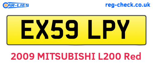 EX59LPY are the vehicle registration plates.