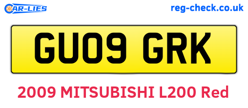 GU09GRK are the vehicle registration plates.