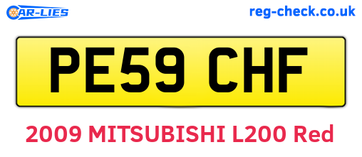 PE59CHF are the vehicle registration plates.