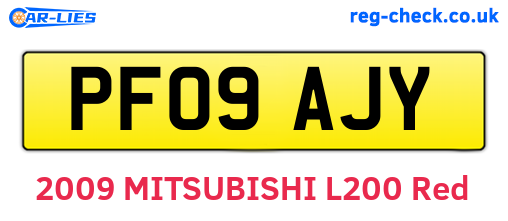 PF09AJY are the vehicle registration plates.
