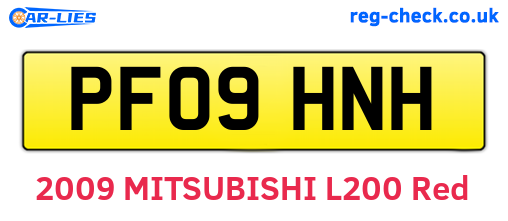 PF09HNH are the vehicle registration plates.