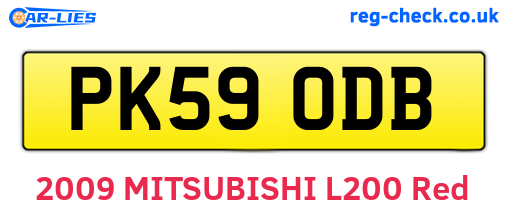 PK59ODB are the vehicle registration plates.