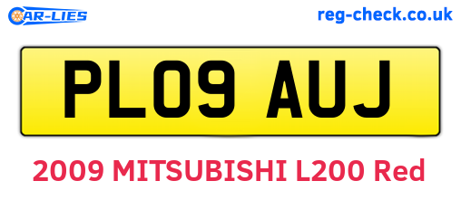 PL09AUJ are the vehicle registration plates.