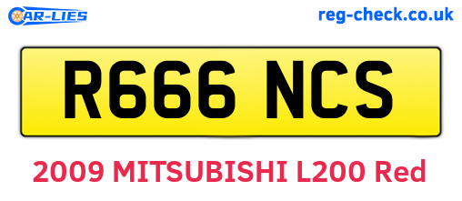 R666NCS are the vehicle registration plates.