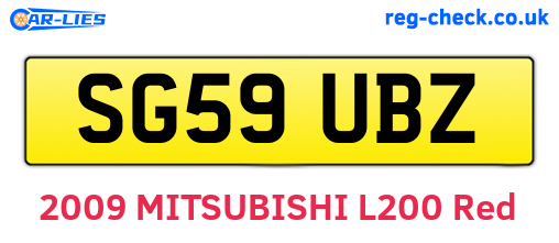 SG59UBZ are the vehicle registration plates.
