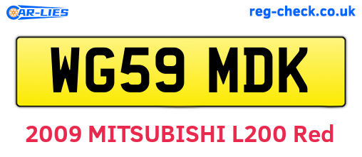 WG59MDK are the vehicle registration plates.