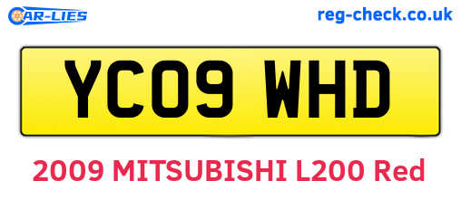 YC09WHD are the vehicle registration plates.