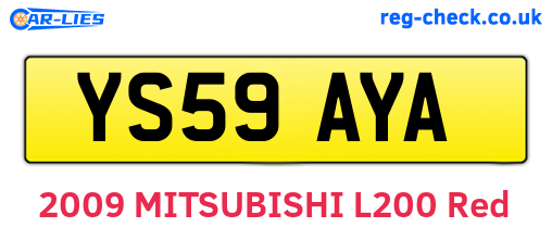 YS59AYA are the vehicle registration plates.