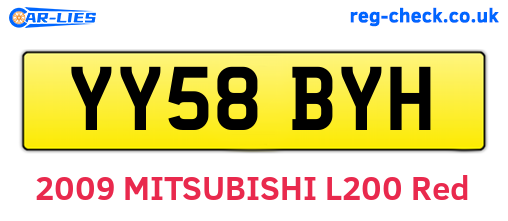 YY58BYH are the vehicle registration plates.
