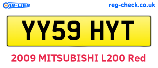 YY59HYT are the vehicle registration plates.