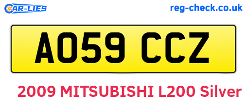 AO59CCZ are the vehicle registration plates.