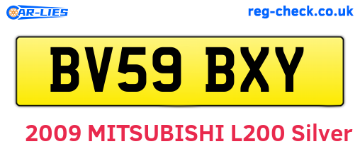 BV59BXY are the vehicle registration plates.