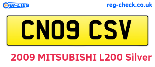 CN09CSV are the vehicle registration plates.