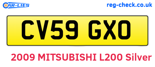 CV59GXO are the vehicle registration plates.