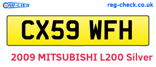 CX59WFH are the vehicle registration plates.