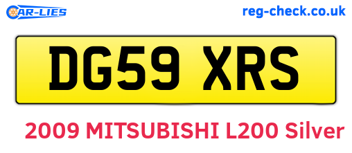 DG59XRS are the vehicle registration plates.
