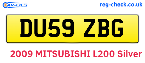 DU59ZBG are the vehicle registration plates.