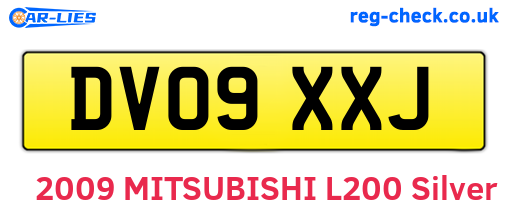 DV09XXJ are the vehicle registration plates.