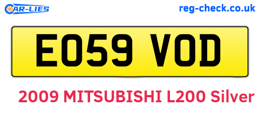 EO59VOD are the vehicle registration plates.