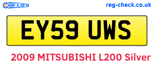 EY59UWS are the vehicle registration plates.