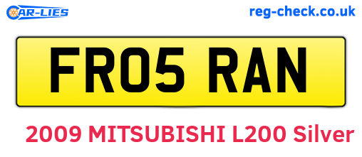 FR05RAN are the vehicle registration plates.