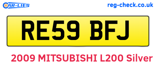 RE59BFJ are the vehicle registration plates.