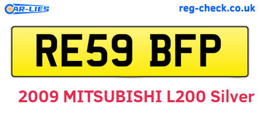 RE59BFP are the vehicle registration plates.