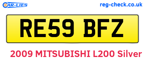 RE59BFZ are the vehicle registration plates.