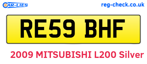 RE59BHF are the vehicle registration plates.