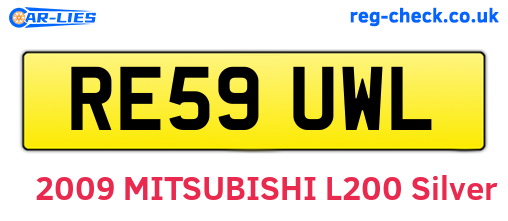RE59UWL are the vehicle registration plates.