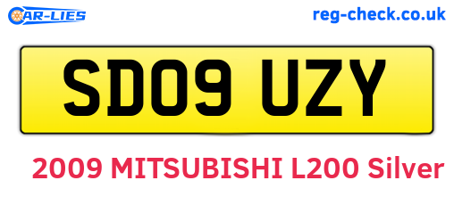 SD09UZY are the vehicle registration plates.