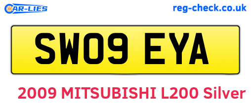 SW09EYA are the vehicle registration plates.