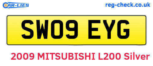 SW09EYG are the vehicle registration plates.