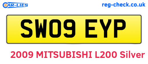 SW09EYP are the vehicle registration plates.