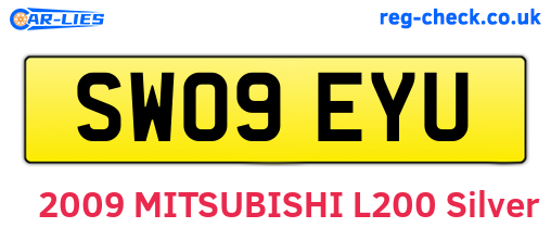 SW09EYU are the vehicle registration plates.