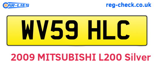WV59HLC are the vehicle registration plates.