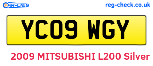 YC09WGY are the vehicle registration plates.