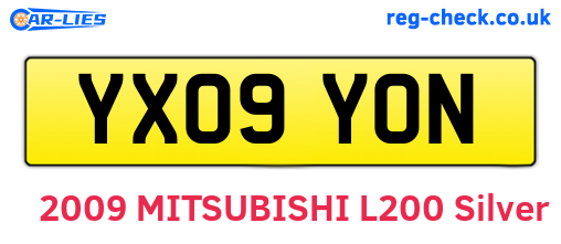 YX09YON are the vehicle registration plates.