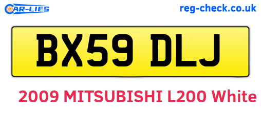 BX59DLJ are the vehicle registration plates.