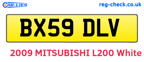 BX59DLV are the vehicle registration plates.