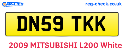 DN59TKK are the vehicle registration plates.