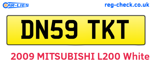 DN59TKT are the vehicle registration plates.