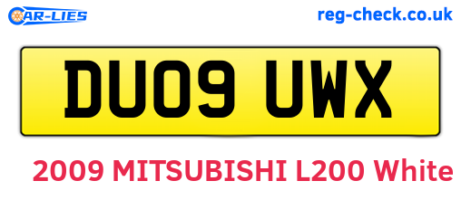 DU09UWX are the vehicle registration plates.