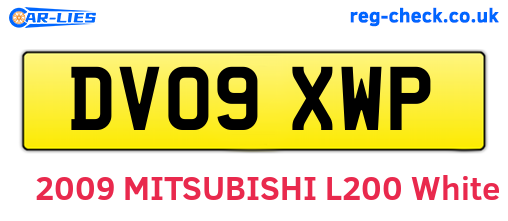 DV09XWP are the vehicle registration plates.